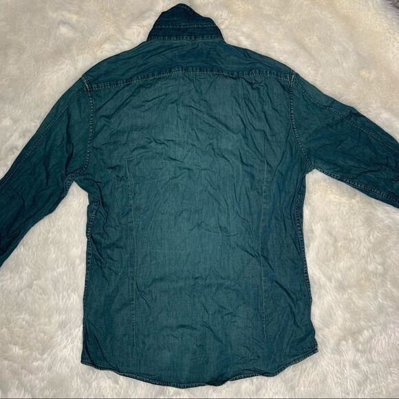 Sz Small Drykorn Denim Blue Collar Shirt - Picture 7 of 11